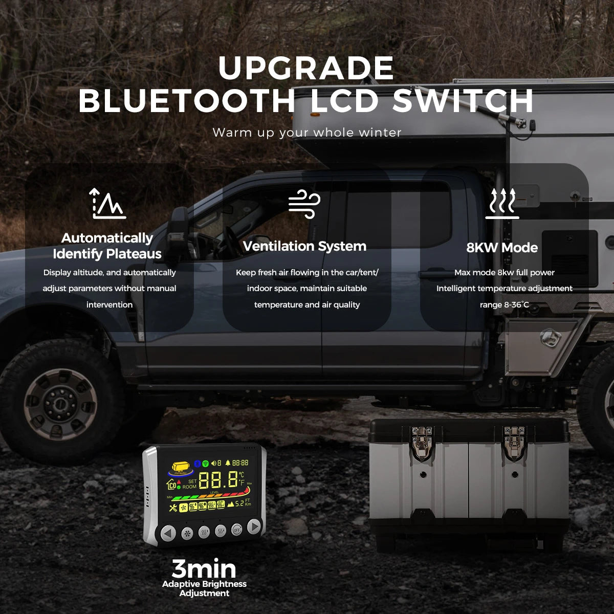 8KW Diesel Air Heater with LCD and Bluetooth Control