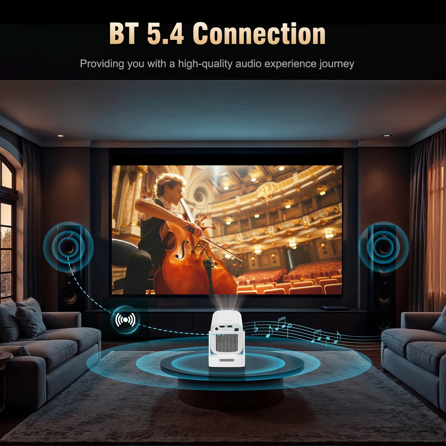 Mini Projector Auto Focus 4K 1080p with Android 11