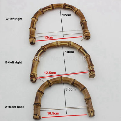 30pcs Bamboo Handbag Handles  Gold Front & Back Craft DIY
