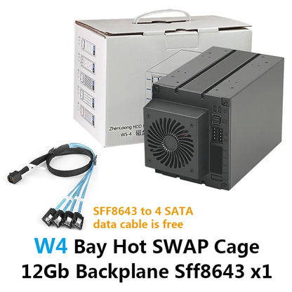 4 Bay SATA Hard Drive Hot Swap Cage 12Gbps