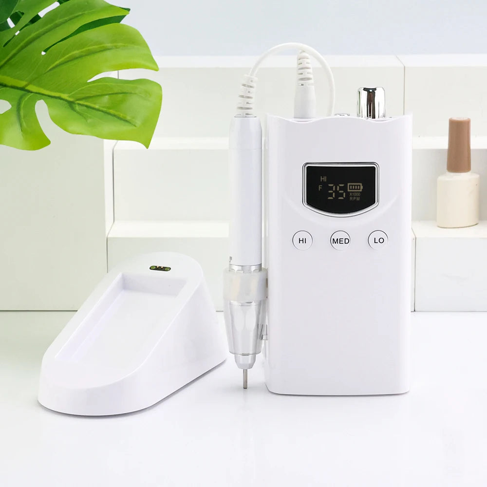 35000RPM Portable Electric Nail Drill 85W White