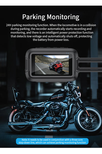 Front and Rear Motorcycle DVR Recorder with WiFi