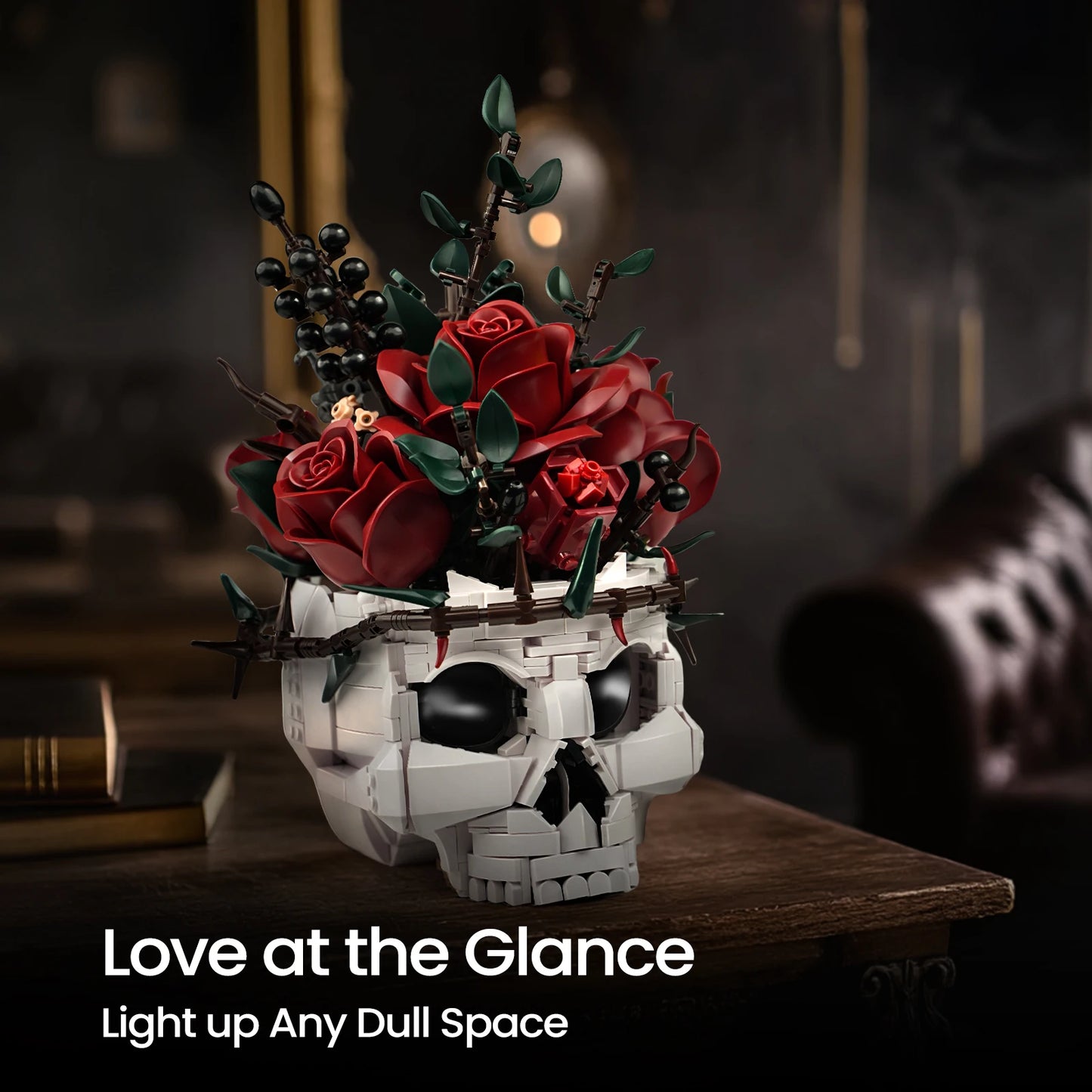 Skeleton Flower Pot Brick Kit Horror Gothic Home Display