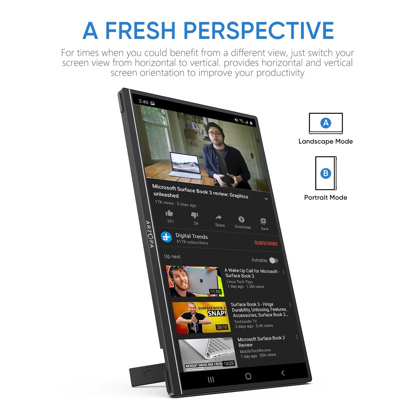 14" Portable 1080P IPS Monitor USB-C HDMI Second Screen