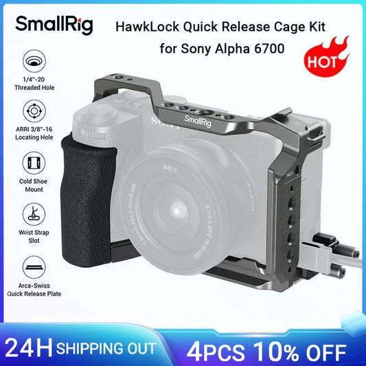 Camera Cage with Grip and Arca Plate for Sony A6700