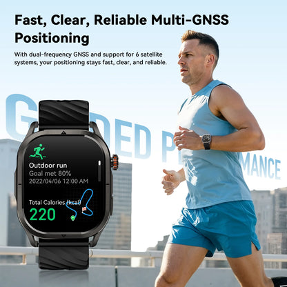 Silver GPS Smart Watch with Dual Band and 5ATM Waterproof