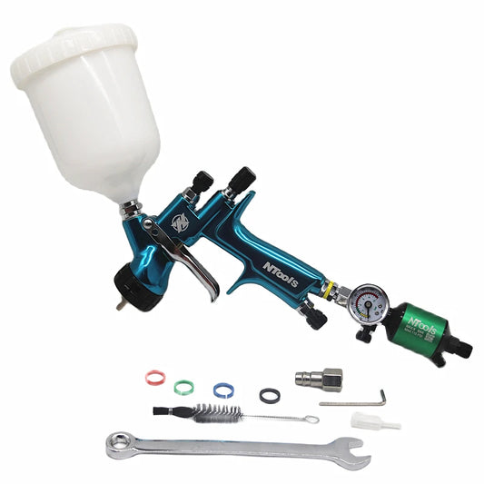 Blue Green 1.3mm LVLP Spray Gun with Regulator