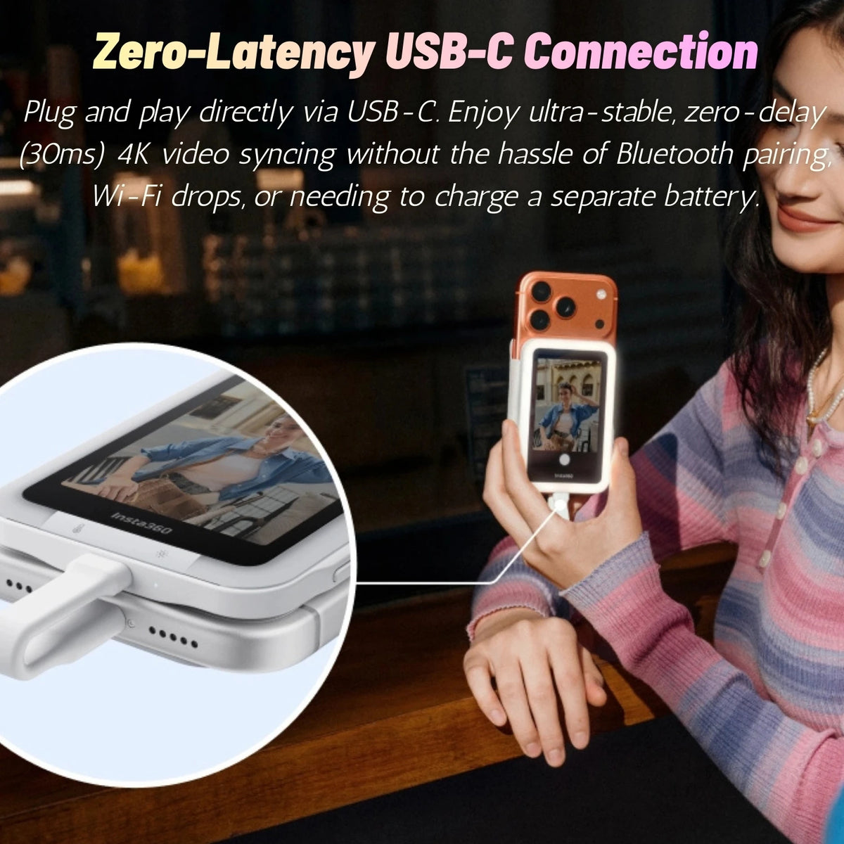 Magnetic Rear Camera Selfie Screen for iPhone and Android