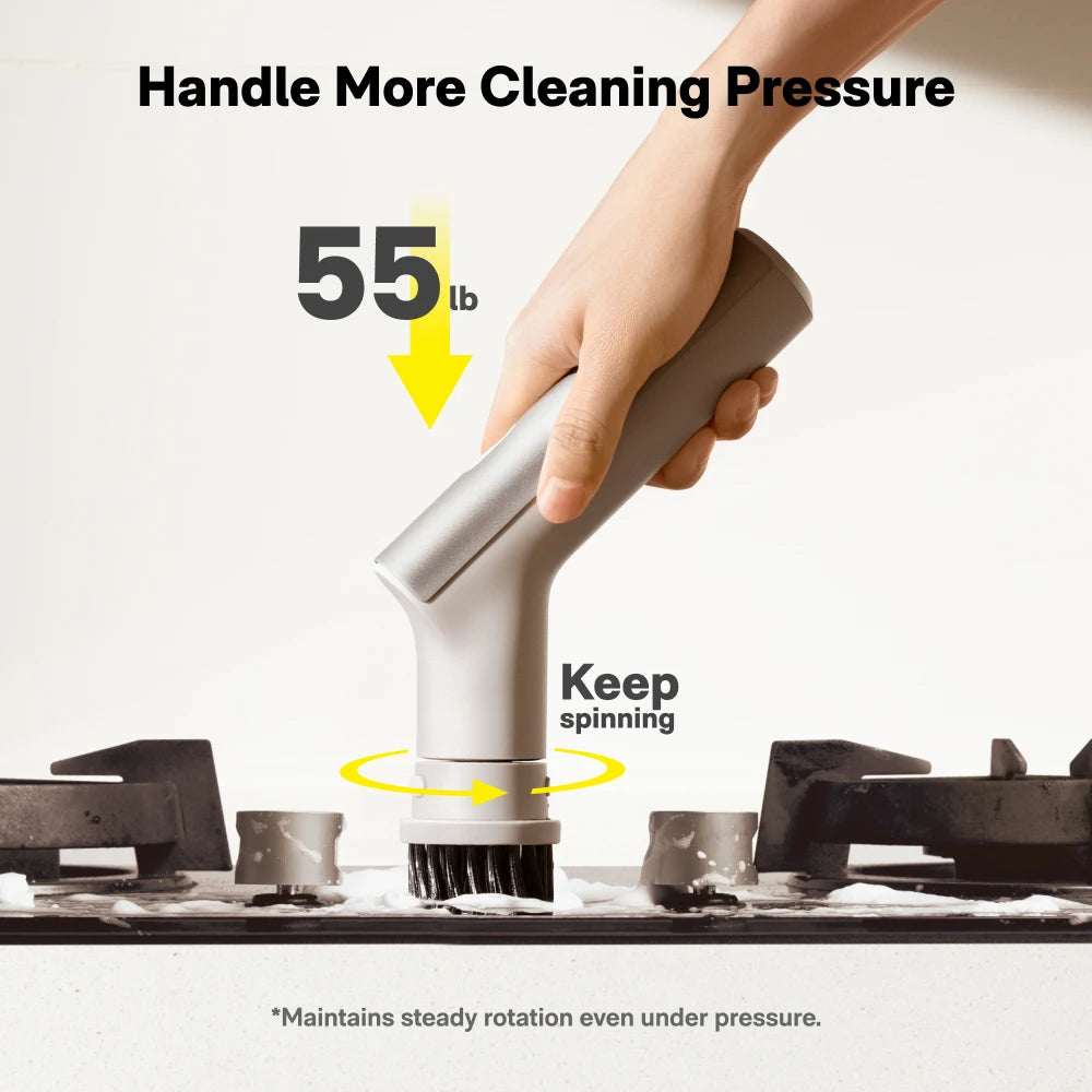 Portable Spin Scrubber Set with Multiple Brush Heads