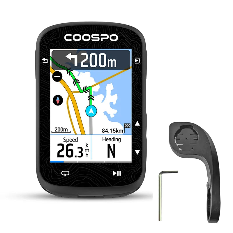 Wireless GPS Cycling Computer with Color Map Navigation
