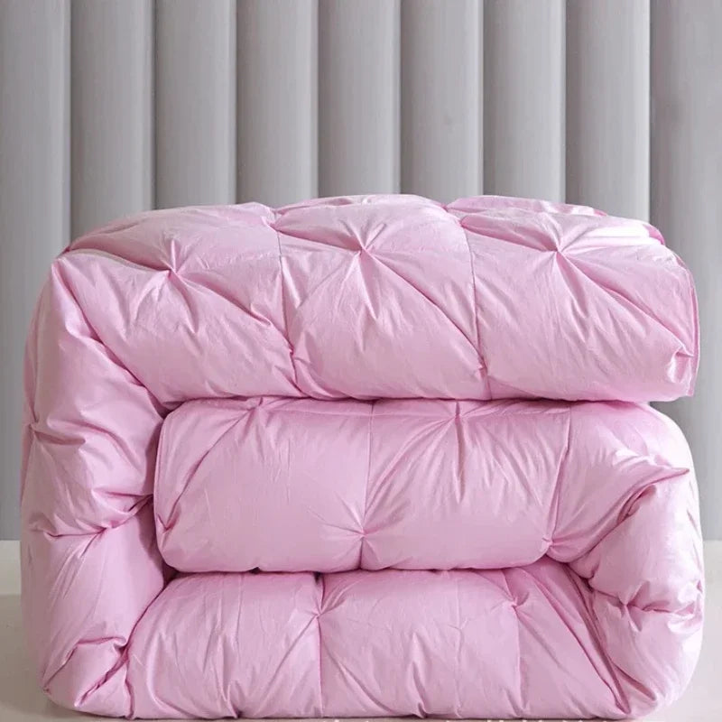 Pink Cotton Goose Down Winter Quilt Soft Warm Duvet