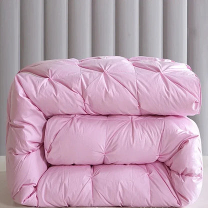 Pink Cotton Goose Down Winter Quilt Soft Warm Duvet