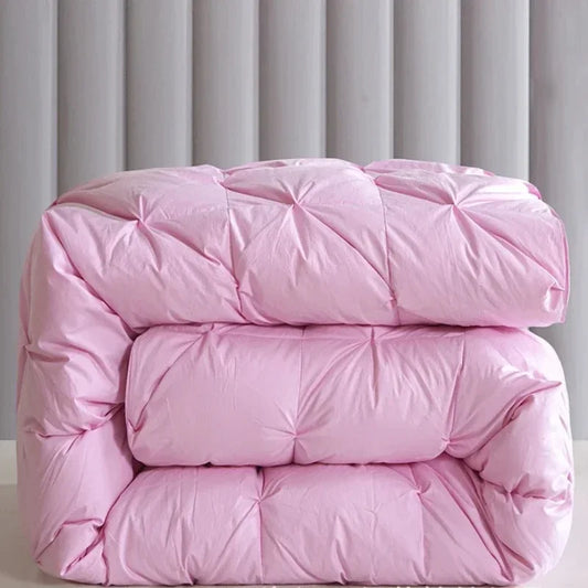 Pink Cotton Goose Down Winter Quilt Soft Warm Duvet
