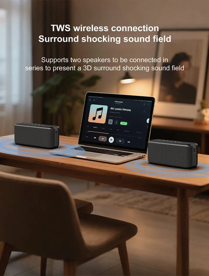 Portable 100W Bluetooth Speaker with Subwoofer and 20000mAh Battery