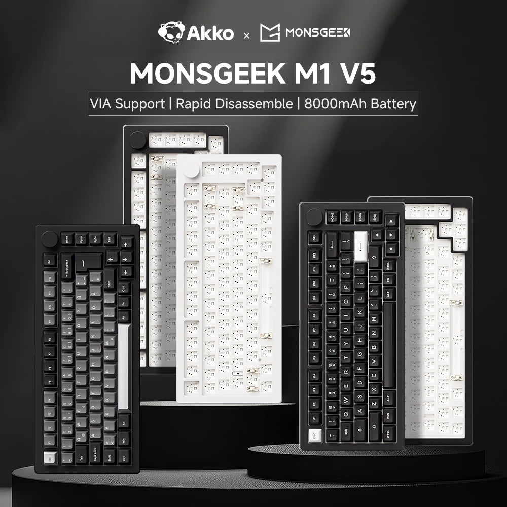 White 75% Keyboard Kit  Modular RGB Lighting