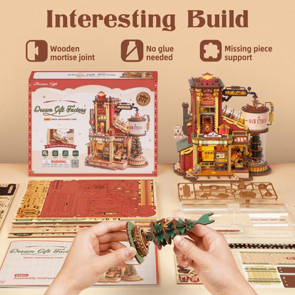 Wooden Mechanical Puzzle Kit with Music and Lights
