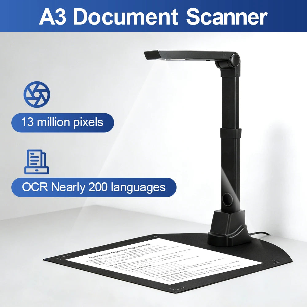 13MP A3 Document Scanner OCR Windows Mac Linux