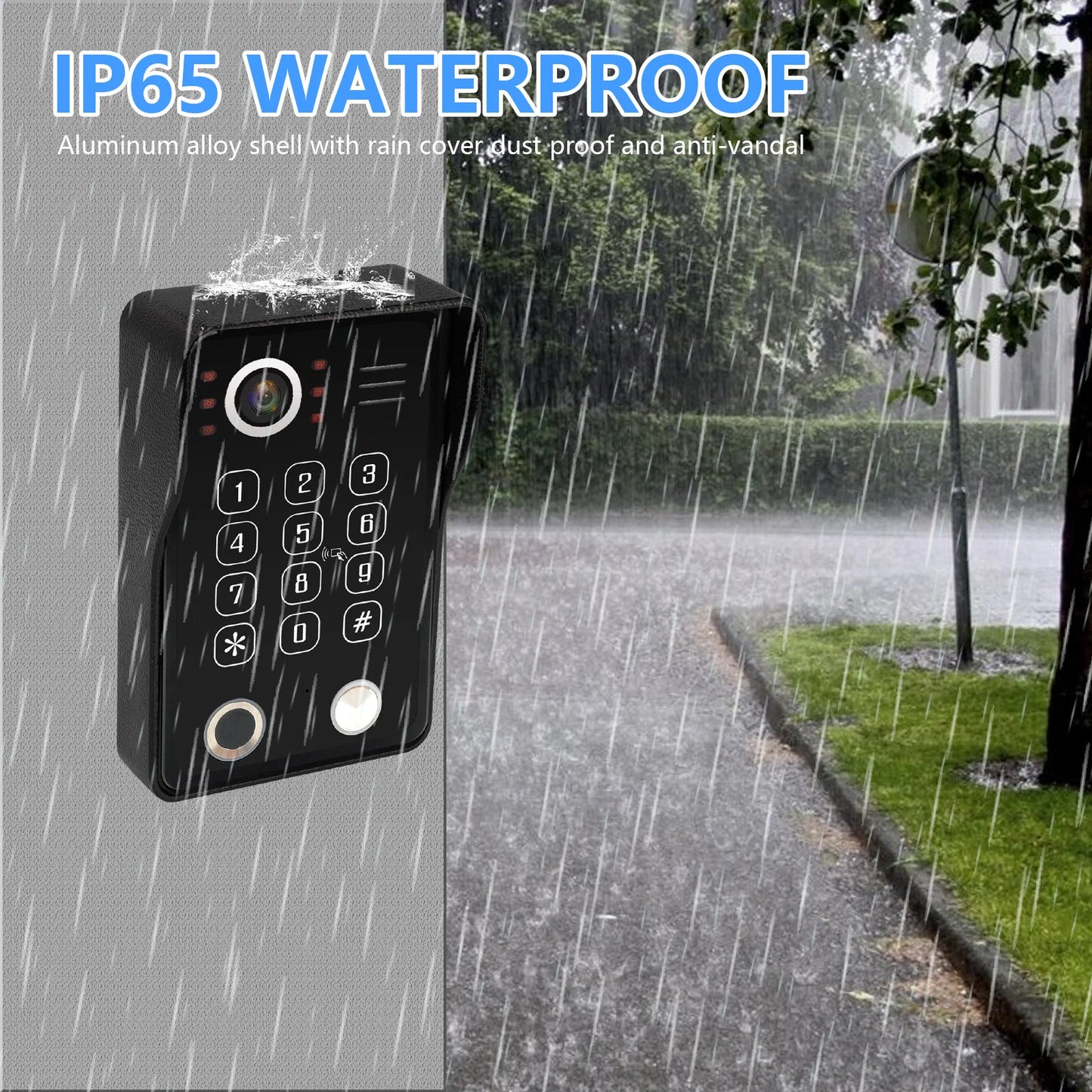 Black Smart Video Intercom Doorbell 10" Screen with Two-Way Audio