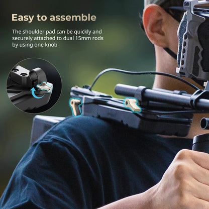 Universal Camera Shoulder Pad with 15mm Dual Rod Clamp