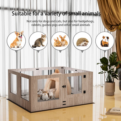 8-Panel Indoor Dog Puppies Playpen with Waterproof Pad