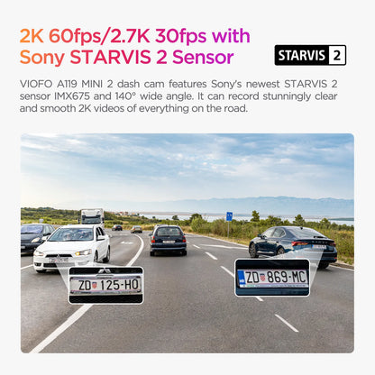 2K 60FPS Dash Cam with Voice Control & GPS
