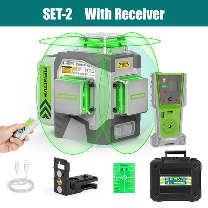 Self-Leveling Green Beam Laser Level With Receiver
