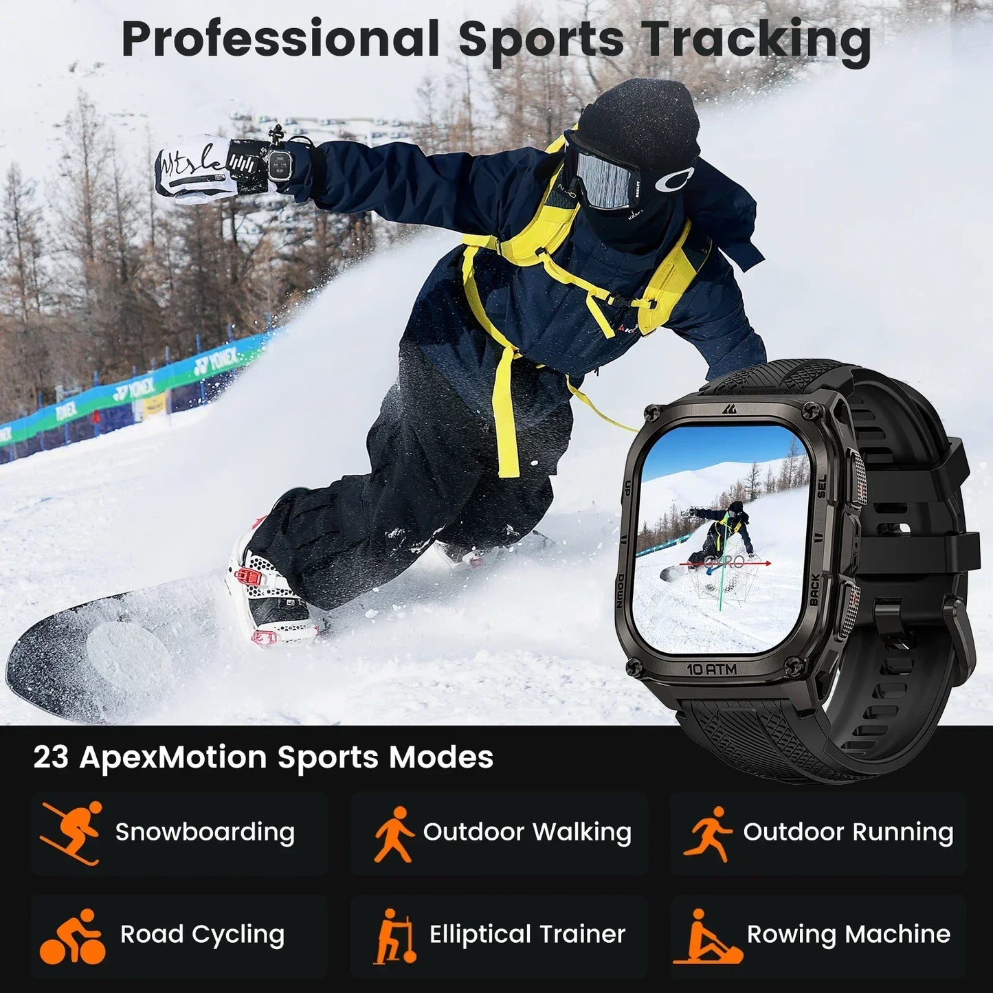 Silver Smartwatch with Extra Strap and Offline GPS Maps