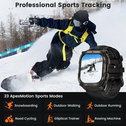 Silver Smartwatch with Extra Strap and Offline GPS Maps