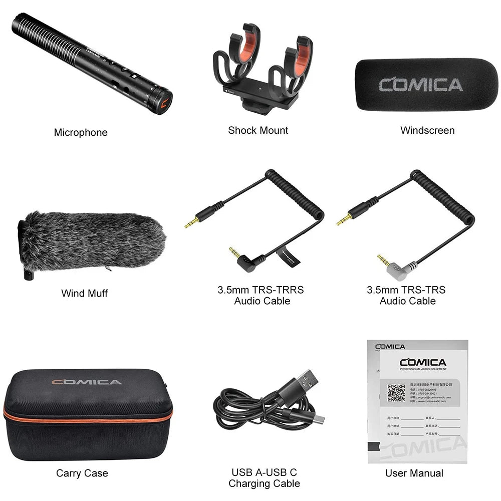 VM20 Shotgun Microphone for Camera with Shock Mount