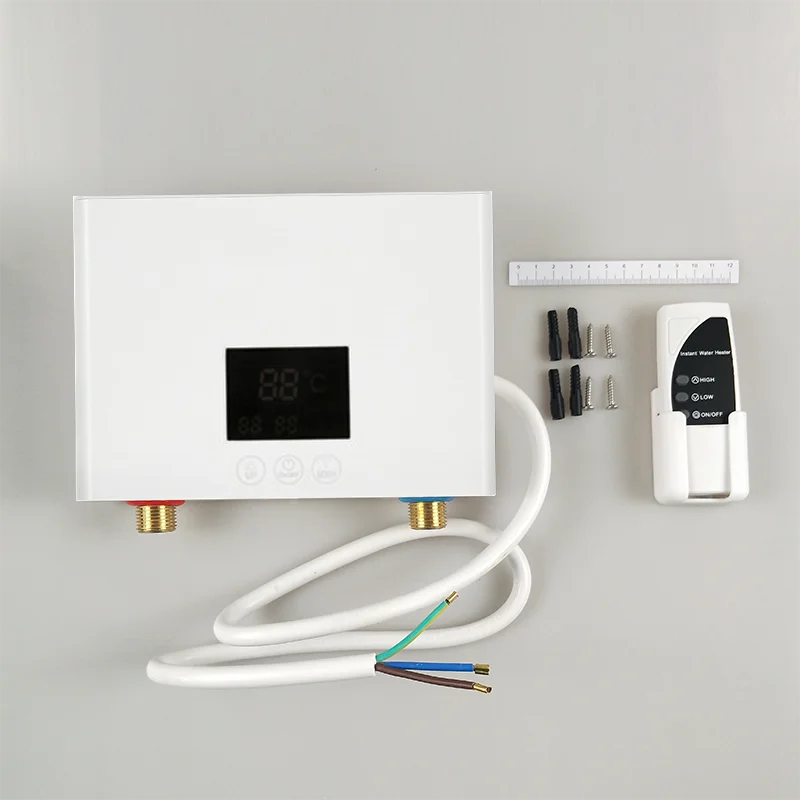 White Tankless Water Heater 5500W Quick Heating