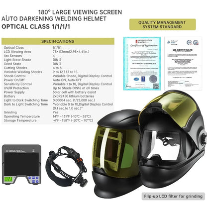 Professional Auto Darkening Welding Helmet Large View