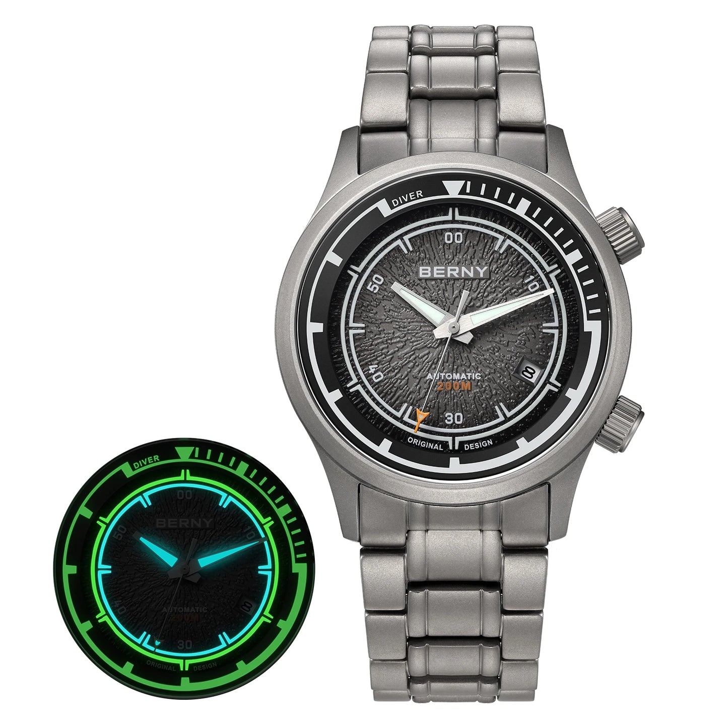 20ATM Waterproof Watch Luminous Navy Dial