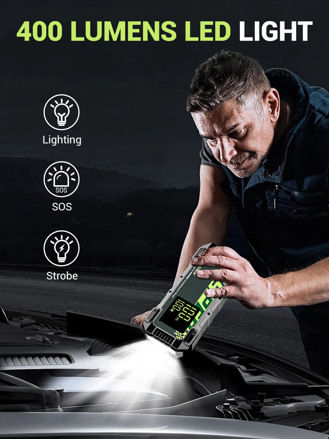 4000A Portable Car Jump Starter 12V with PD 100W