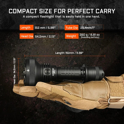 Super Bright LED Flashlight 650M Range Desert