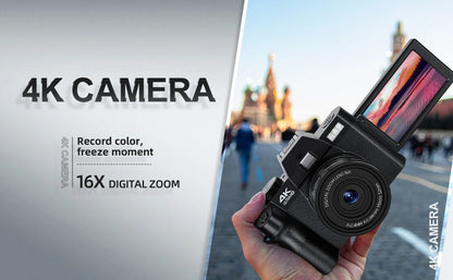 Compact 4K Camera with 48MP and WiFi Features