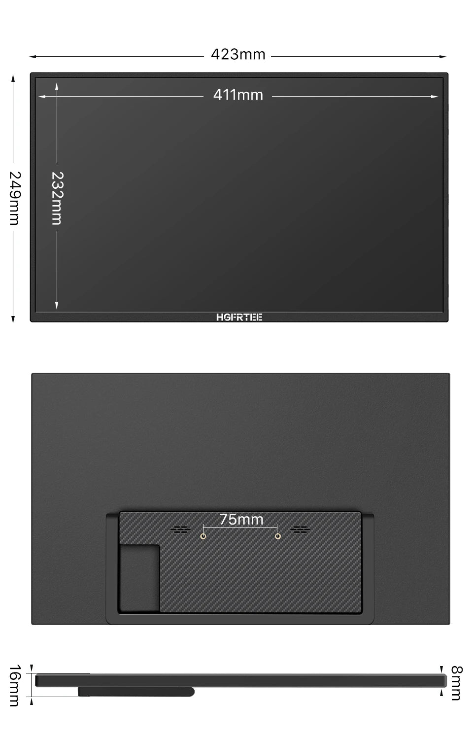 18.5" Portable Monitor with 100Hz HDR IPS Display