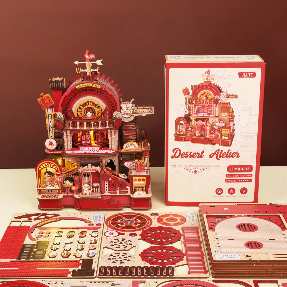 DIY Miniature Casa House Kit with Wooden Figurines for Gifts