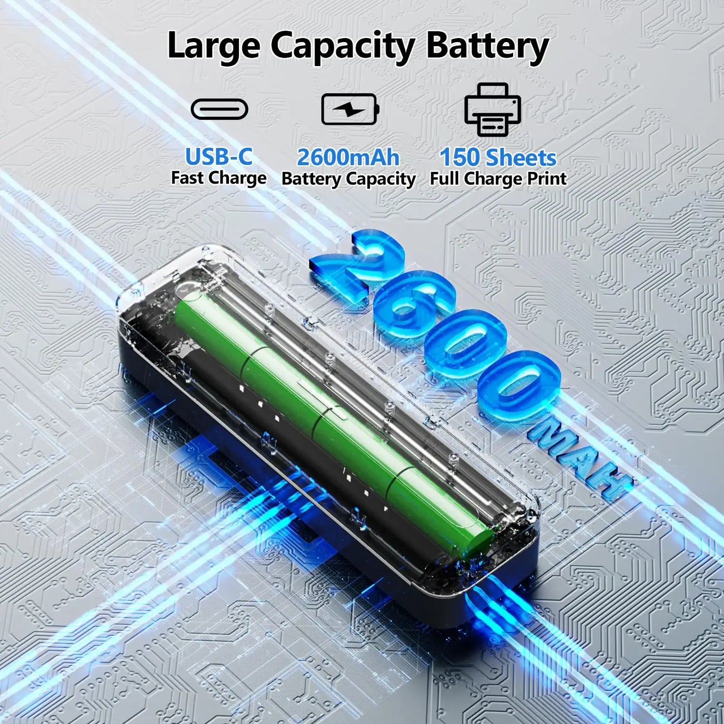 White Portable Inkless A4 Thermal Printer for Documents and Photos