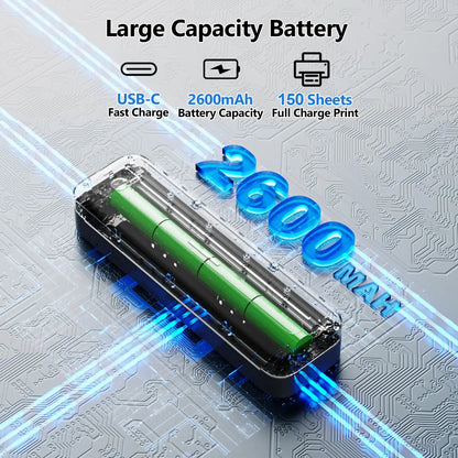 White Portable Inkless A4 Thermal Printer for Documents and Photos