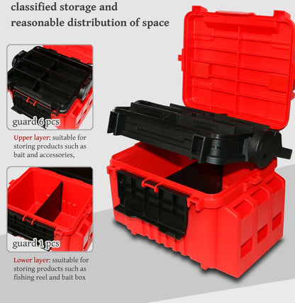 Portable Thickened Fishing Tool Box for Rods & Gear