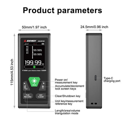100M Green Laser Distance Measure with Digital Display