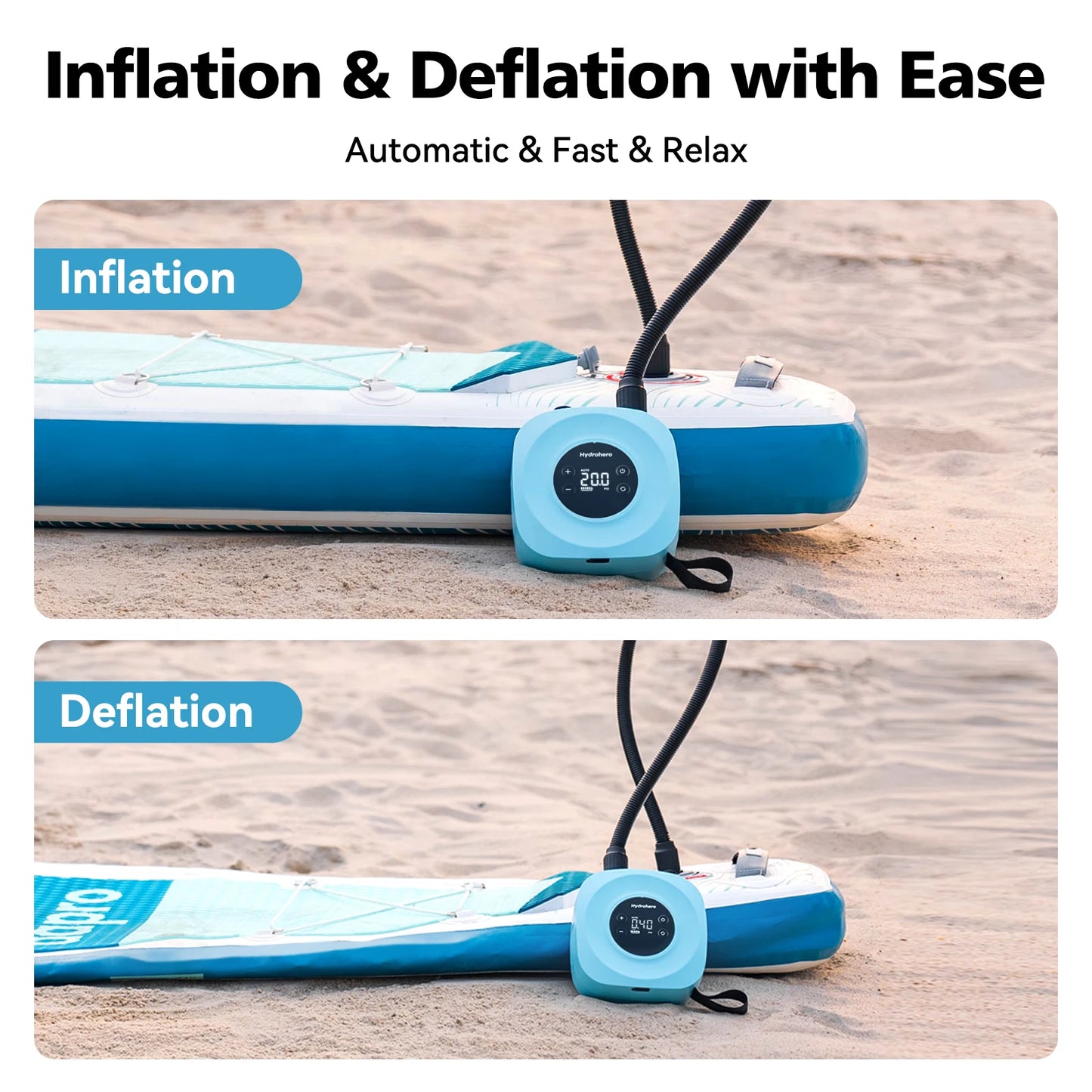 Electric Rechargeable SUP Pump 20PSI 2600mAh Battery