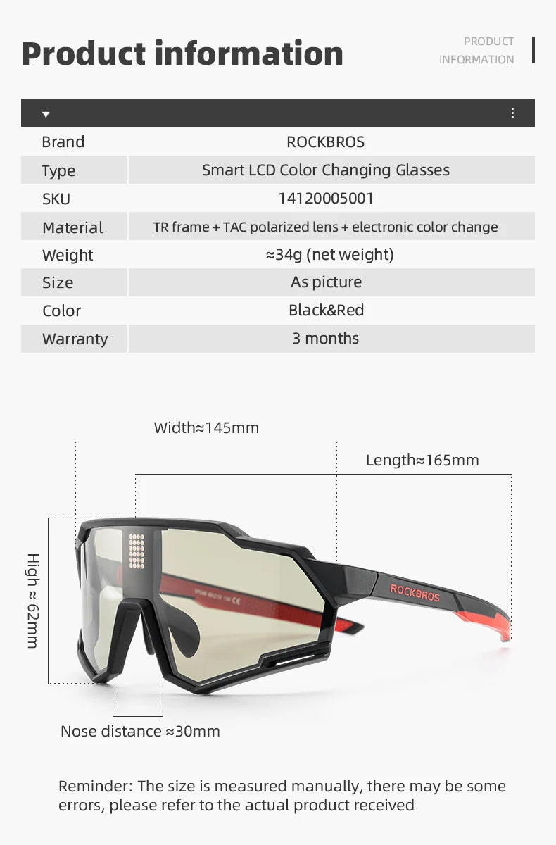 Polarized Photochromic Cycling Sunglasses UV400 Sports Eyewear