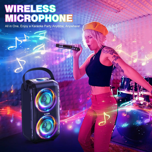 Heavy Duty Portable Bluetooth Speaker with Powerful 80W Audio