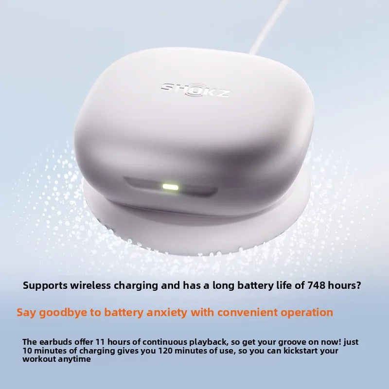 White Open-Ear Wireless Headphones with Dolby Audio