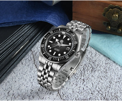 40mm Men's Luxury Diver Watch 200m Waterproof Gray Dial