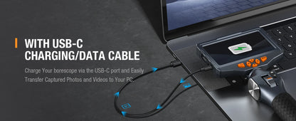 3.9mm Articulating Borescope Camera 1080p 5" IPS Screen
