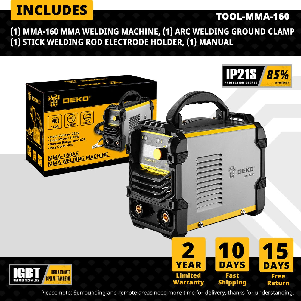 160A Portable Inverter ARC Welder with IGBT Technology