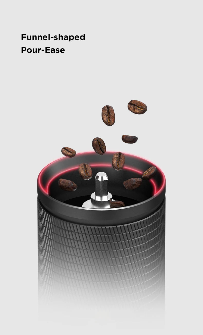 Portable Hand Coffee Grinder C5 Black with Cleaning Brush
