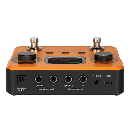 Portable Stereo Looper Pedal with Drum Beats and Headphone Output